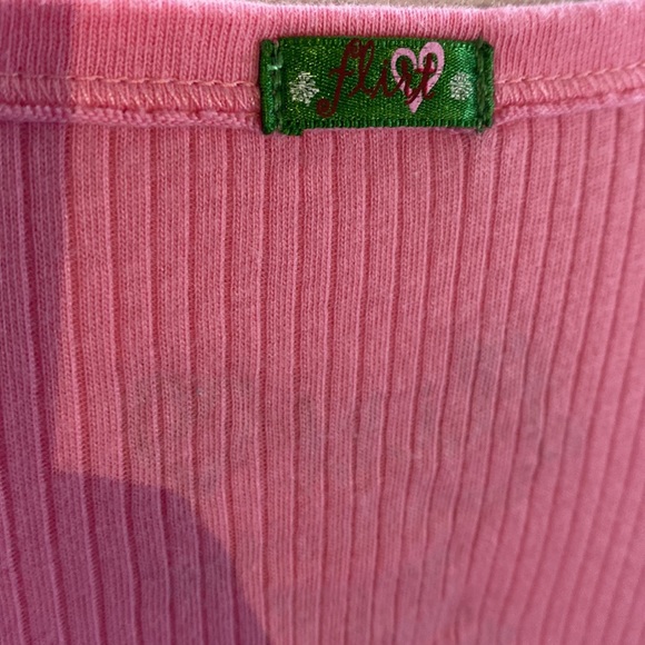Flirt by Delicates bubblegum pink tank top with green center tie🌷 - Picture 4 of 7
